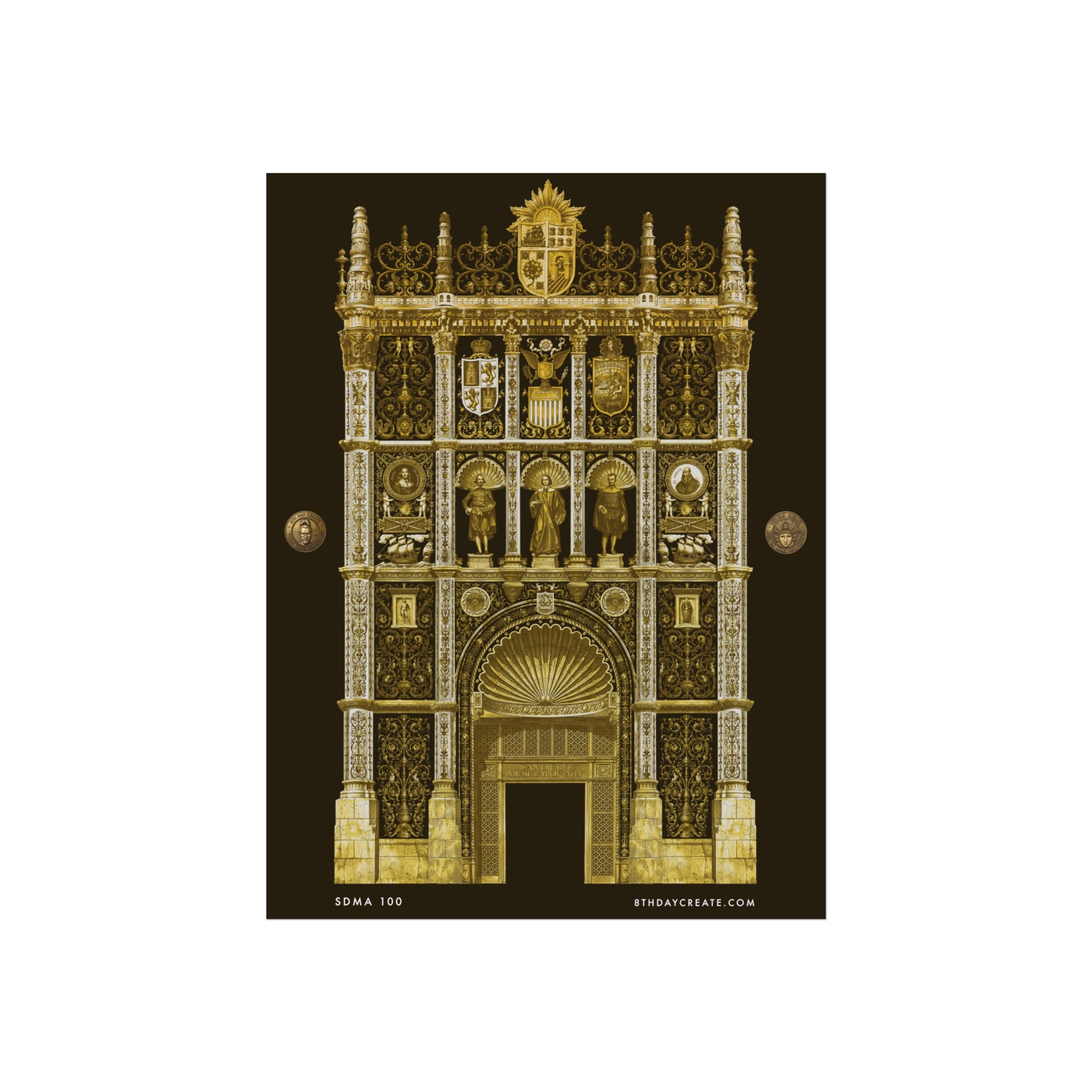 SDMA 100 by 8th Day Create® "BROWN & GOLD" Poster Print