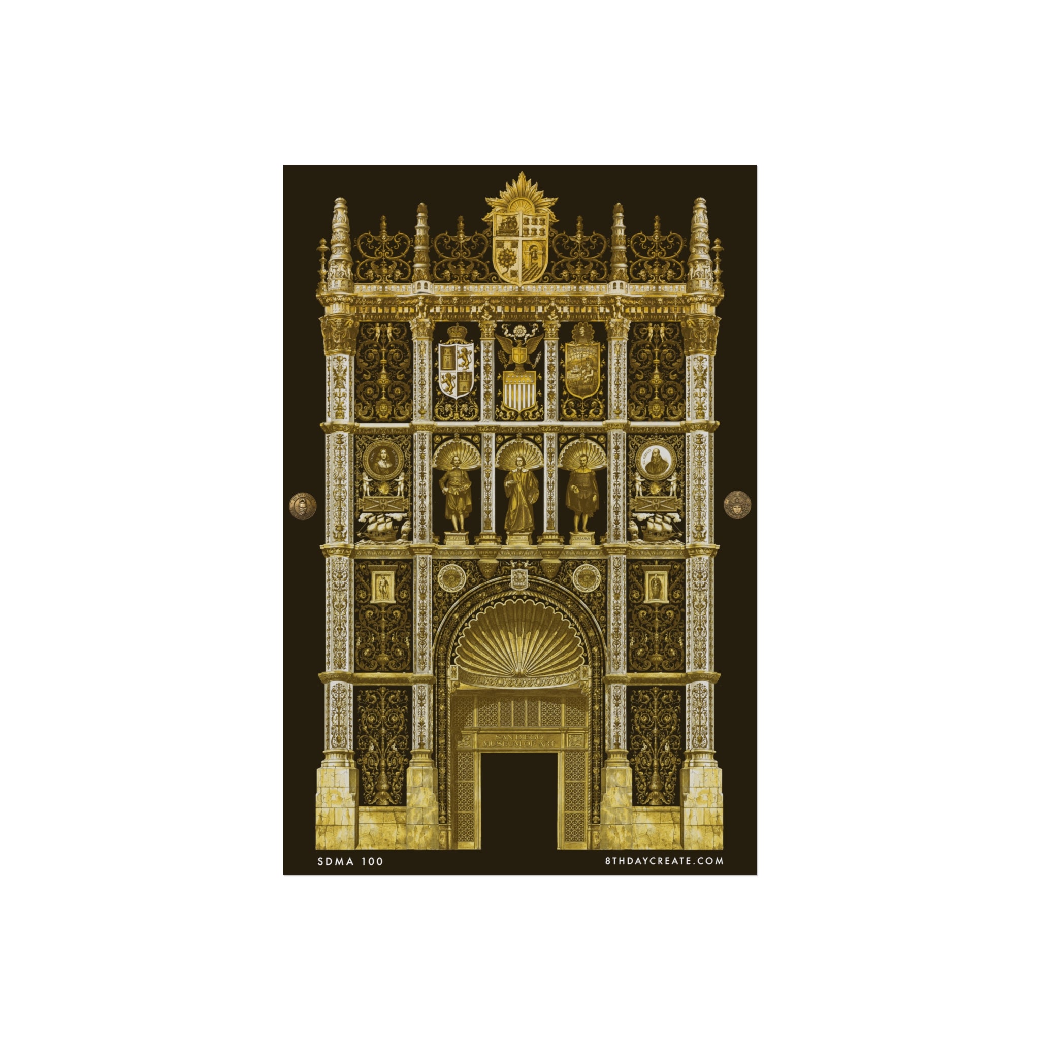 SDMA 100 by 8th Day Create® "BROWN & GOLD" Poster Print