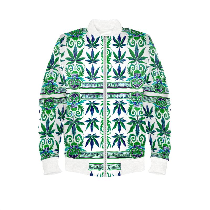 The Corinthian Bloom Reversible Silk Bomber Jacket