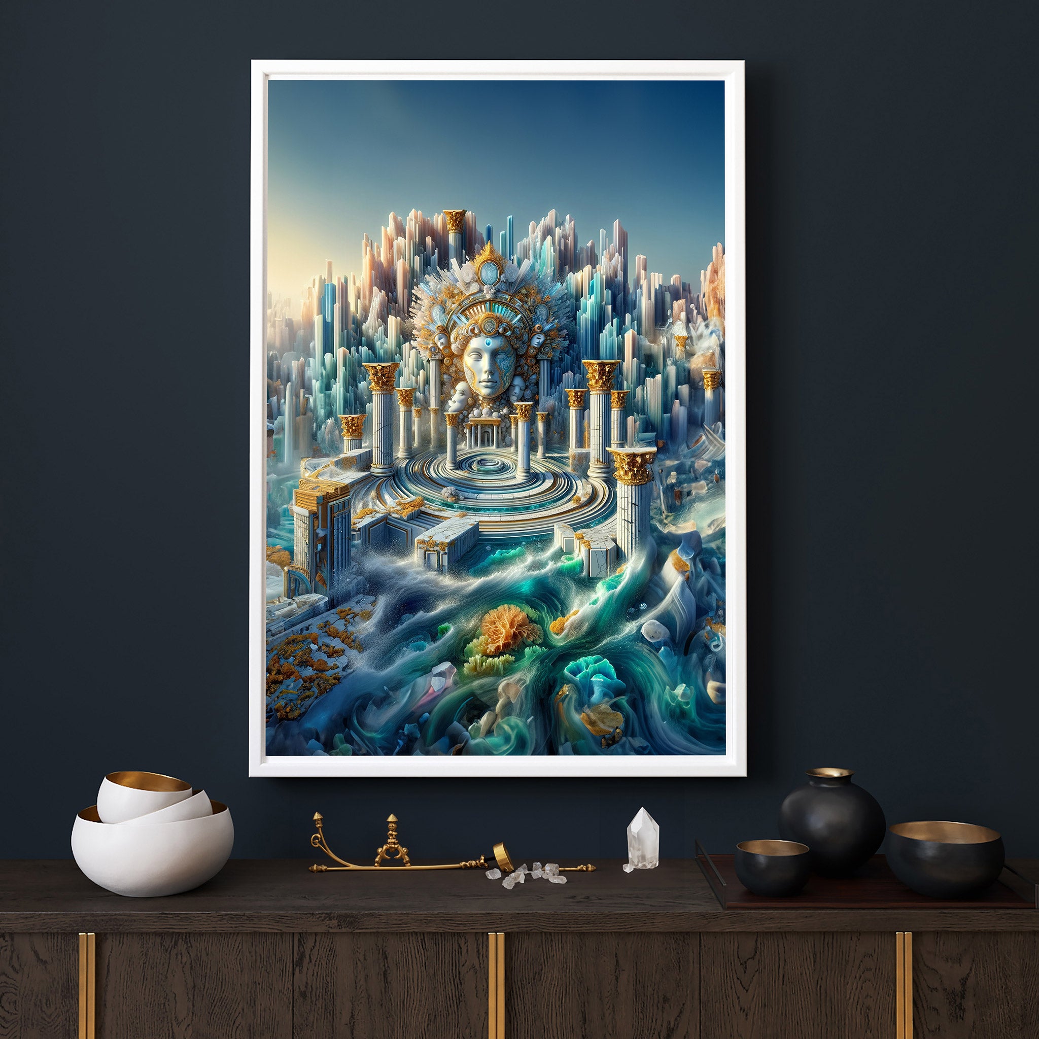 Landscape No. 5: Crystal Temples Printed Canvas
