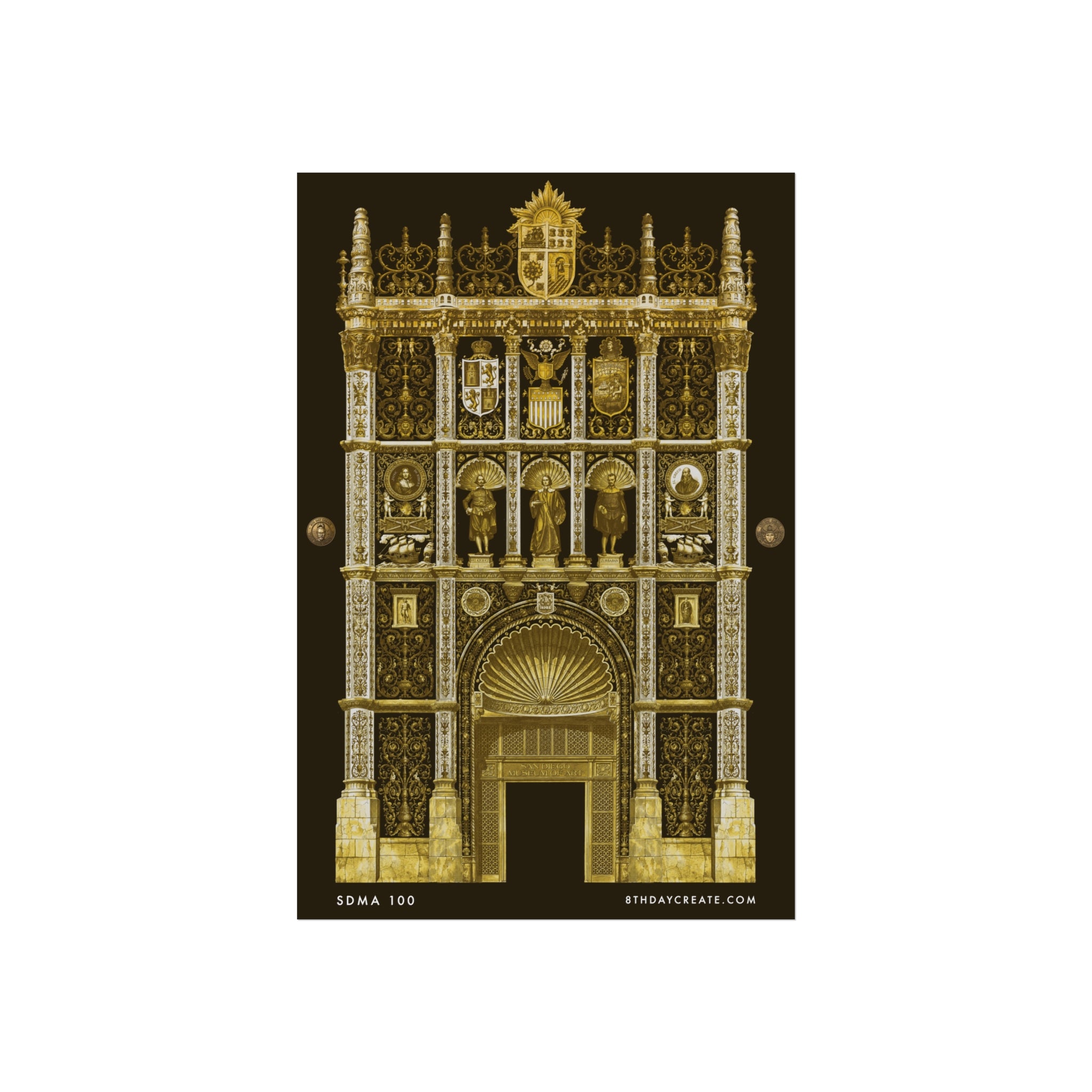 SDMA 100 by 8th Day Create® "BROWN & GOLD" Poster Print