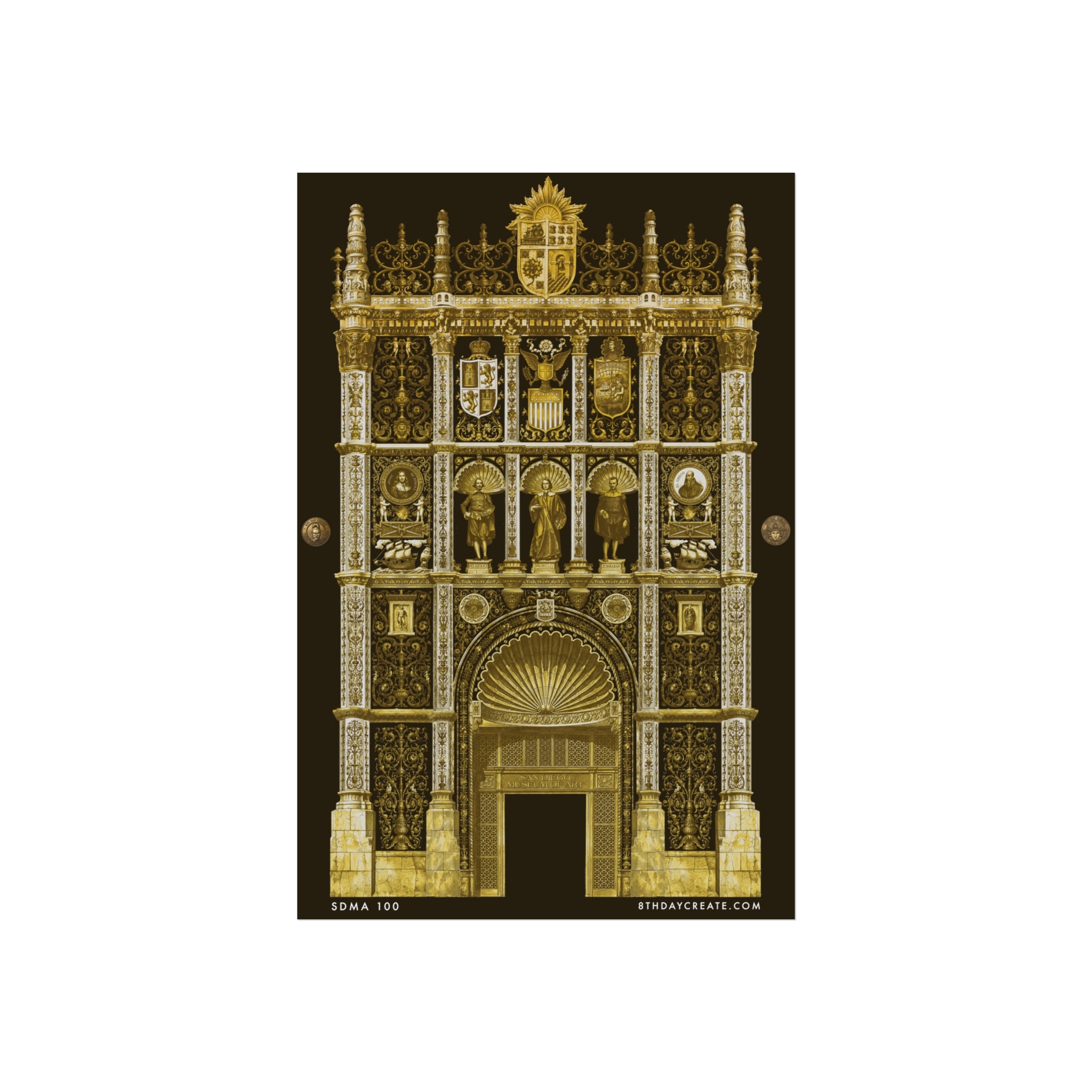 SDMA 100 by 8th Day Create® "BROWN & GOLD" Poster Print